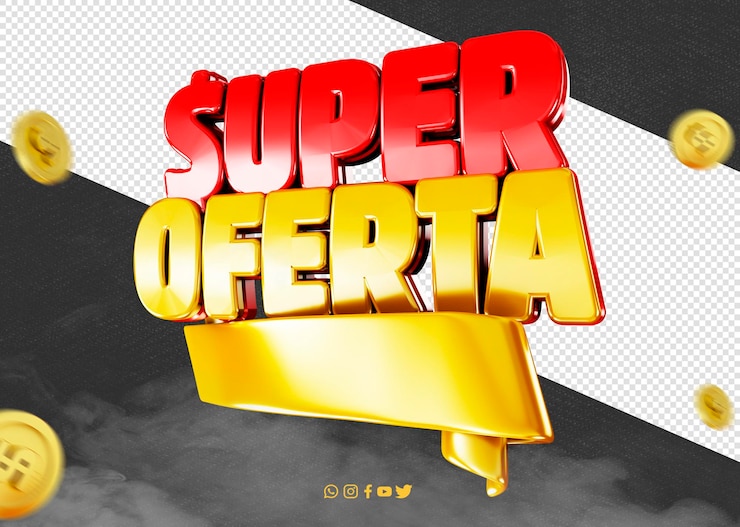 PSD gratuito logo 3d render super offerta per composizioni promozionali