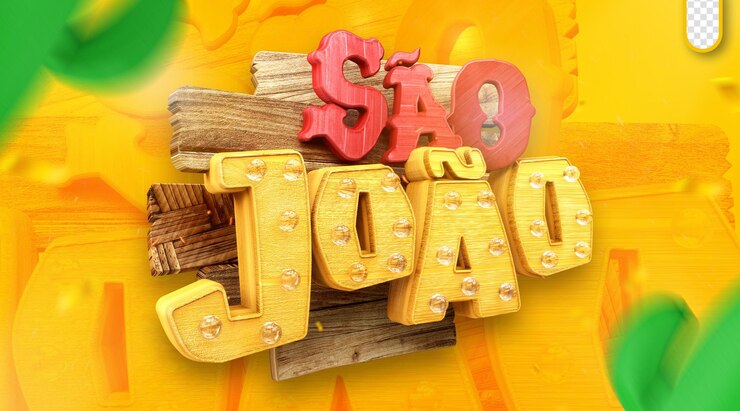 PSD gratuito logo 3d são joão francobollo promozionale per le campagne di arraia brasile