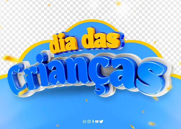 Gratis PSD logo 3d viering kinderdag in brazilië dia das criancas in brazilië