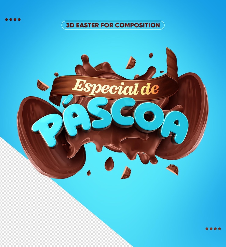 PSD gratuito logo di pasqua per le composizioni