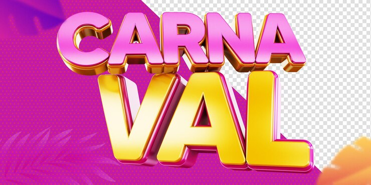 PSD Gratis logo karnaval 3d promosi karnaval brasil carnaval brasil