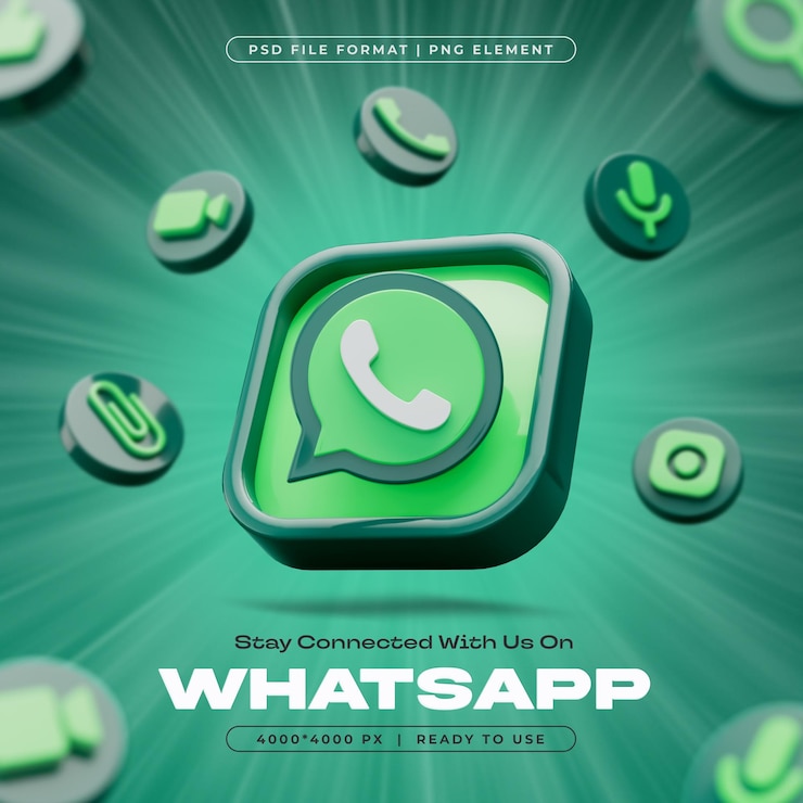 PSD gratuito logo lucido di whatsapp e icone di reazione delle notifiche isolate