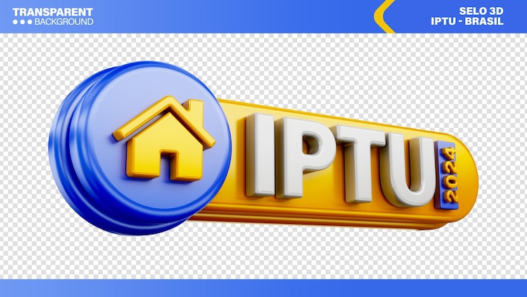 PSD Gratis logo stempel 3d pajak residensial brazil iptu rumah dan apartemen