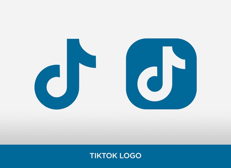 PSD gratuito logo tiktok piatto isolato con cornice