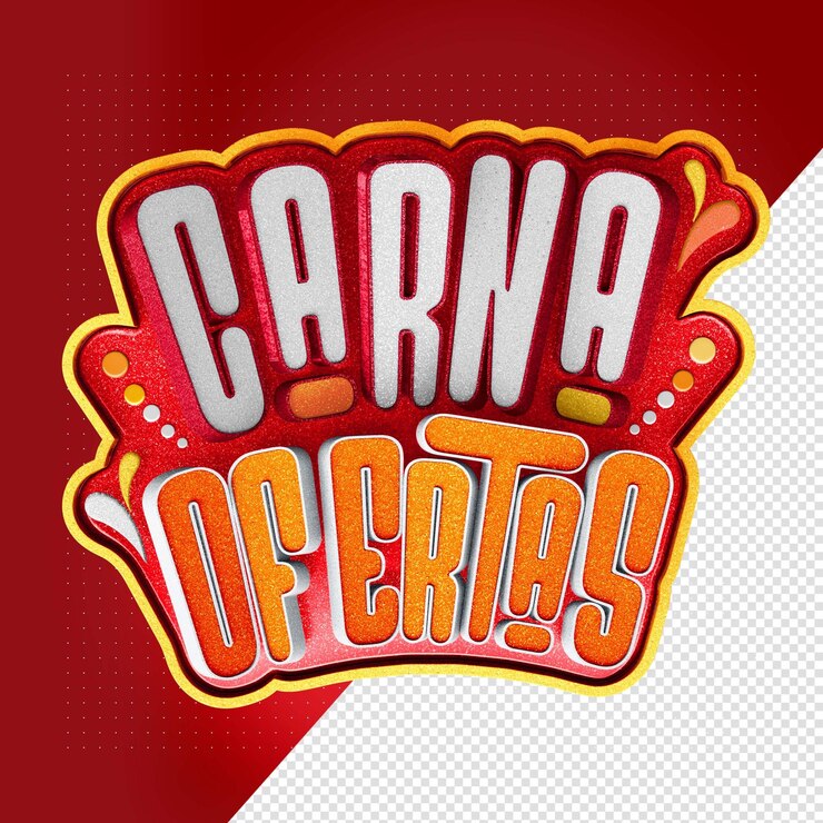 PSD gratuito el logotipo 3d de carna folia rojo con naranja