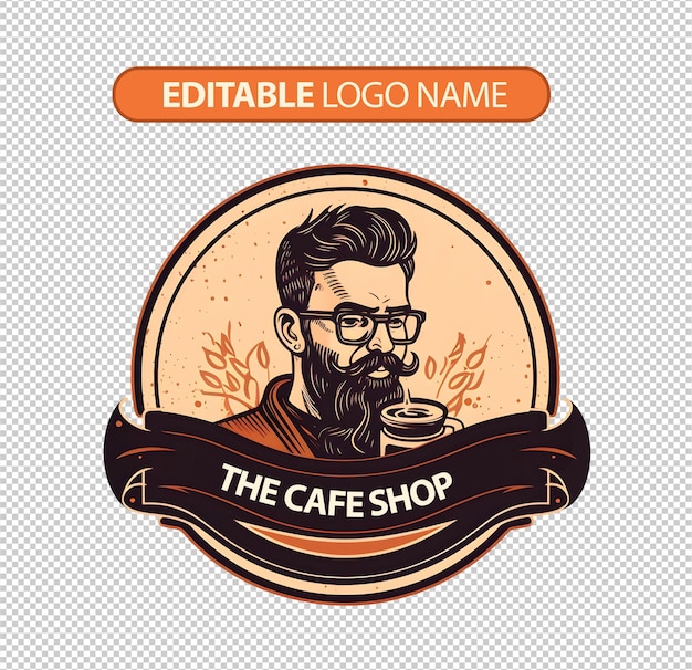 PSD gratuito logotipo de la cafetería hipster