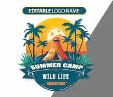 PSD gratuito logotipo de camping de verano psd aislado en el fondo