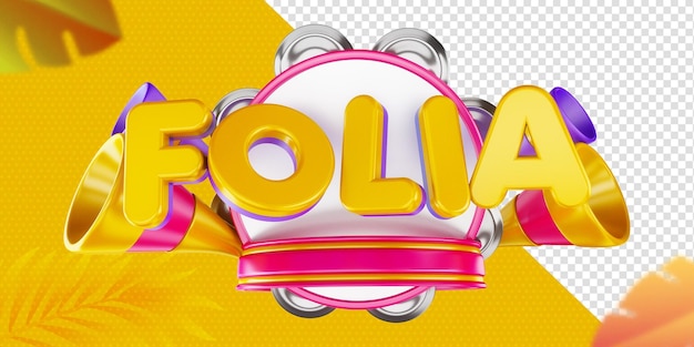 Logotipo del carnaval 3d en brasil campaña publicitaria sello carnaval brasil folia