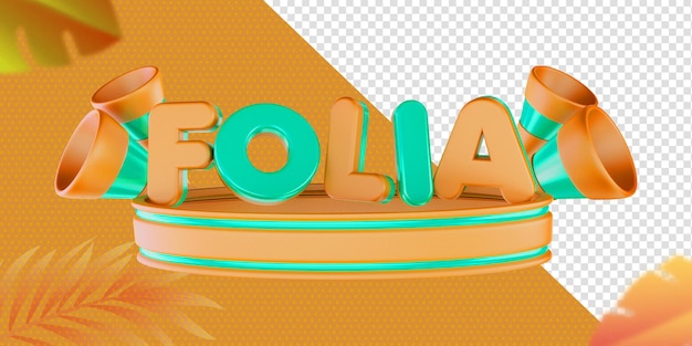 PSD gratuito logotipo del carnaval 3d en brasil campaña publicitaria sello carnaval brasil folia