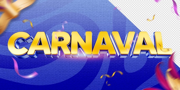 El logotipo del carnaval 3D, promociones del carnaval Brasil