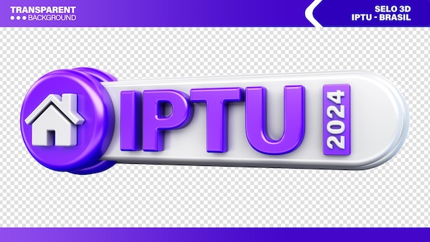 Logotipo de sello 3d impuesto residencial brasil iptu de casas y apartamentos