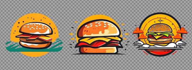 PSD gratuito los logotipos de las hamburguesas psd aislados en el fondo