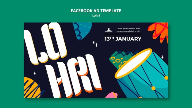 Gratis PSD lohri viering facebook sjabloon