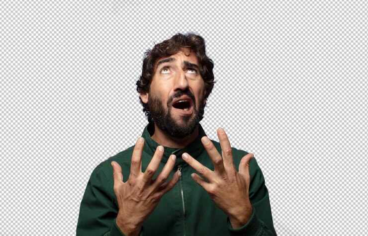PSD Gratis looking desperate and frustrated stressed unhappy and annoyed shouting and screaming