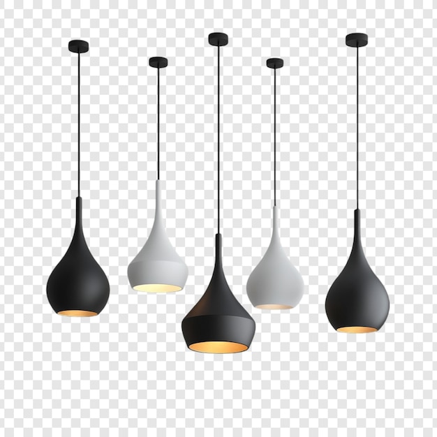 Luces de colgante modernas Diseños elegantes de lágrimas negras y blancas para la decoración del hogar