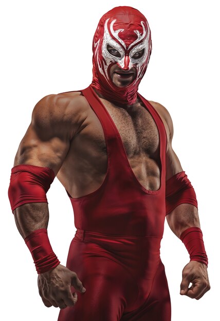 Luchador de lucha libre con máscara aislado