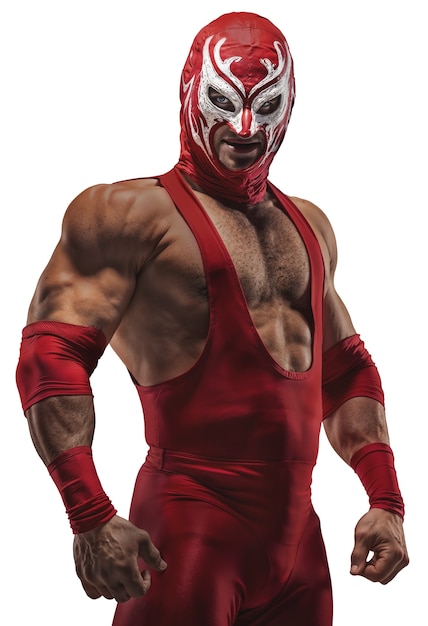 Luchador de lucha libre con máscara aislado