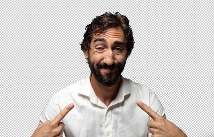 PSD gratuito luciendo orgulloso, arrogante, feliz, sorprendido y satisfecho, señalándose a sí mismo como un ganador