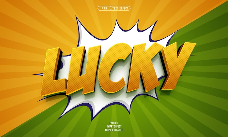 PSD Gratis lucky 3d editable text effect