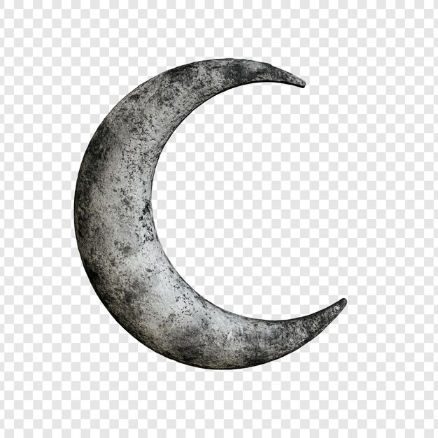 Luna creciente Un cuerpo celeste de textura oscura