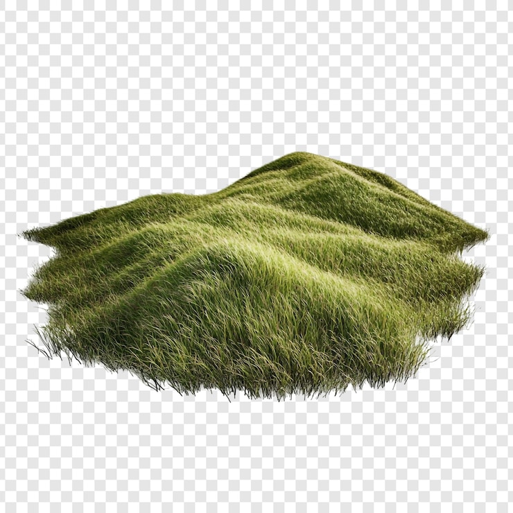 PSD Gratis lush green grass hilltop a 3d render of a vibrant rolling hill covered in detailed grass