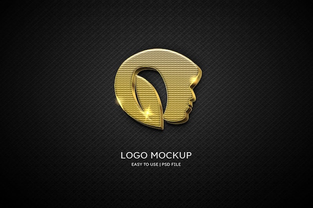 Luxe beauty logo mockup gouden muur