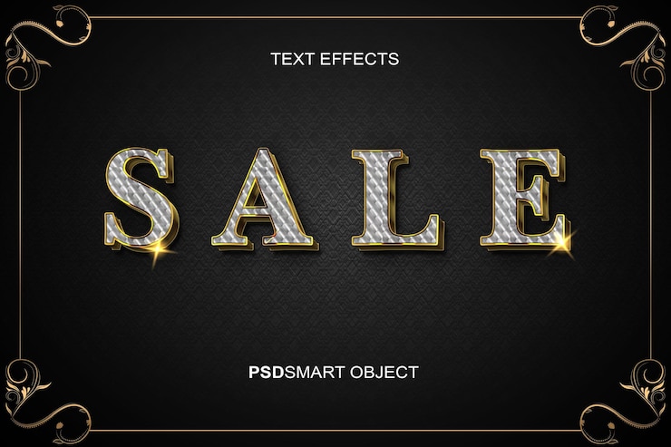 Gratis PSD luxe bewerkbaar teksteffect verkoop gouden 3d-tekststijl