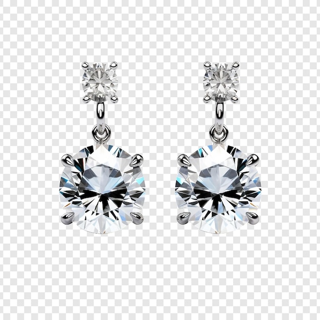 Gratis PSD luxe diamanten oorbellen png geïsoleerd op transparante achtergrond