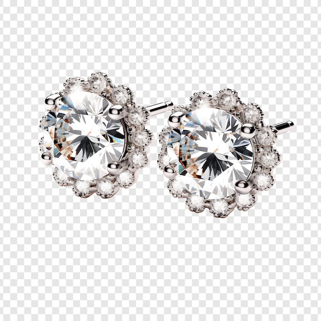 Gratis PSD luxe diamanten oorbellen png geïsoleerd op transparante achtergrond