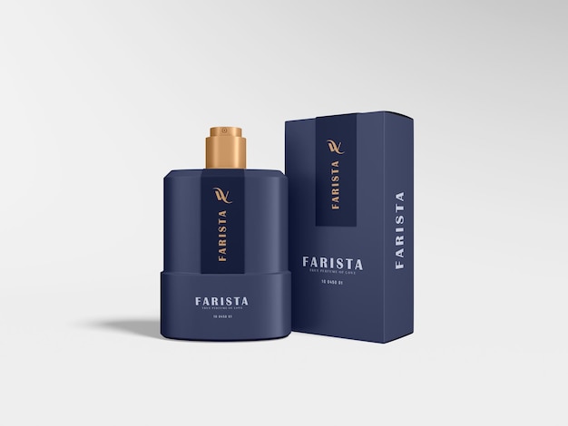 Gratis PSD luxe parfumspuitfles branding mockup