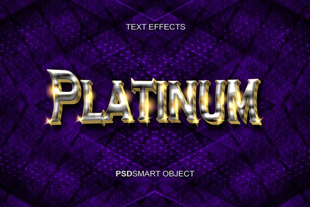 Luxe platina gouden 3D-tekststijl mockup