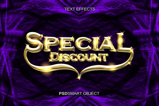 Luxe speciale korting gouden 3D-tekststijl mockup