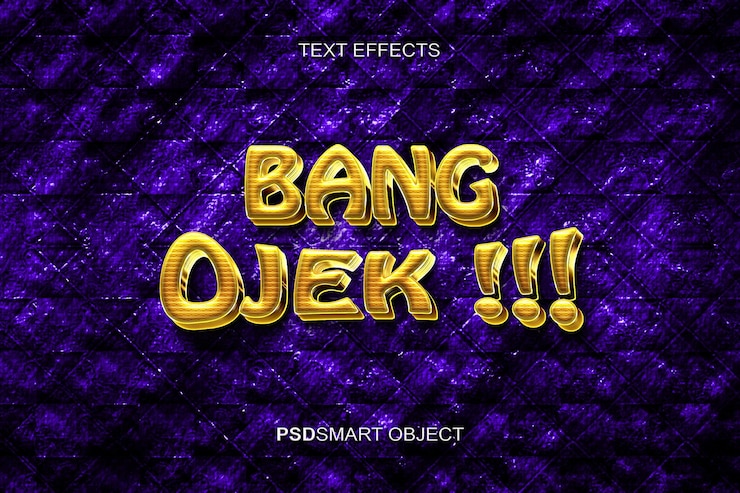 PSD Gratis luxury bang gold 3d text style mockup