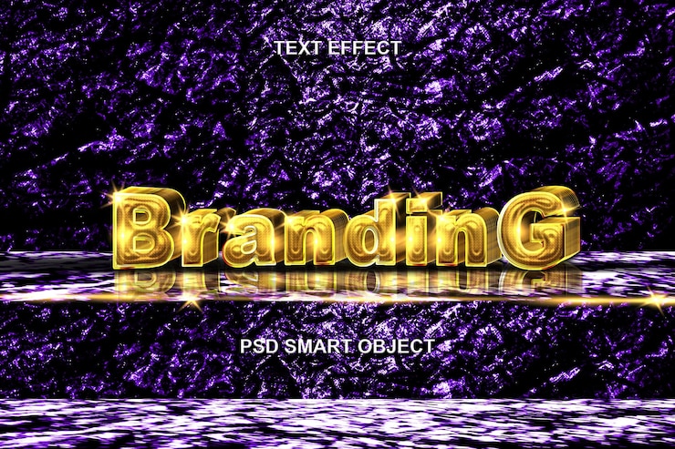 PSD Gratis luxury branding gold 3d text style mockup