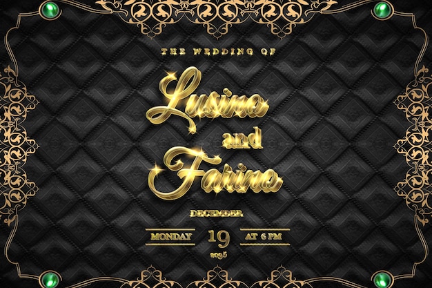 Luxury floral oro guardar la fecha tarjeta de invitación de boda plantilla de diseño maqueta