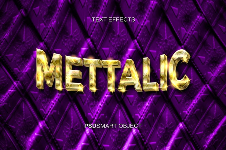 PSD Gratis luxury mettalic gold 3d text style mockup