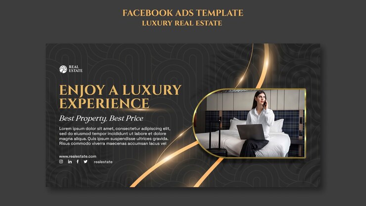 PSD Gratis luxury real estate facebook template