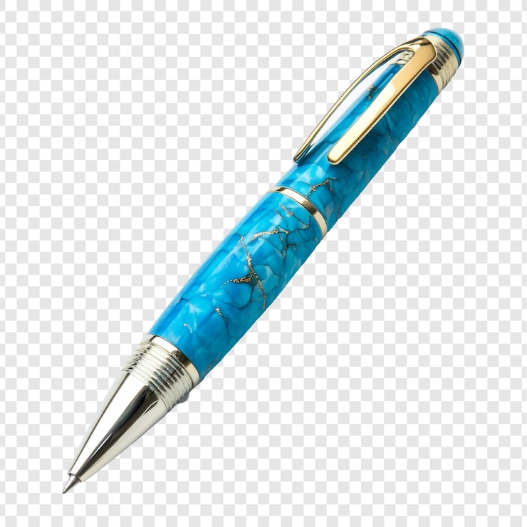 PSD Gratis luxury turquoise blue and gold pen