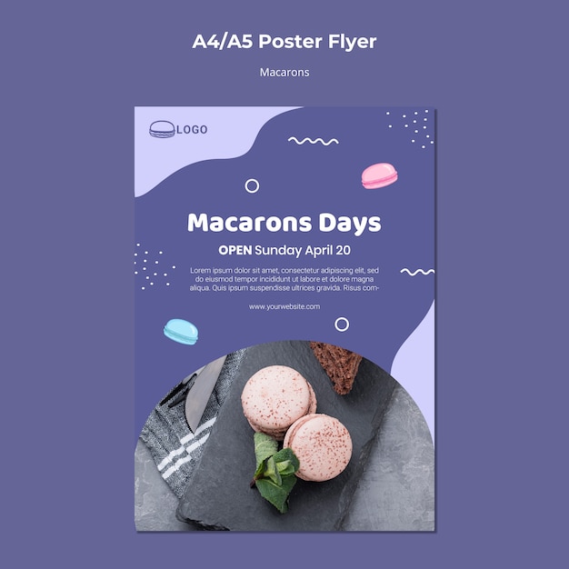 Macarons concept poster sjabloon