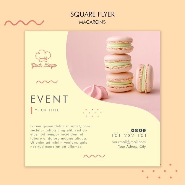 Macarons flyer sjabloon concept