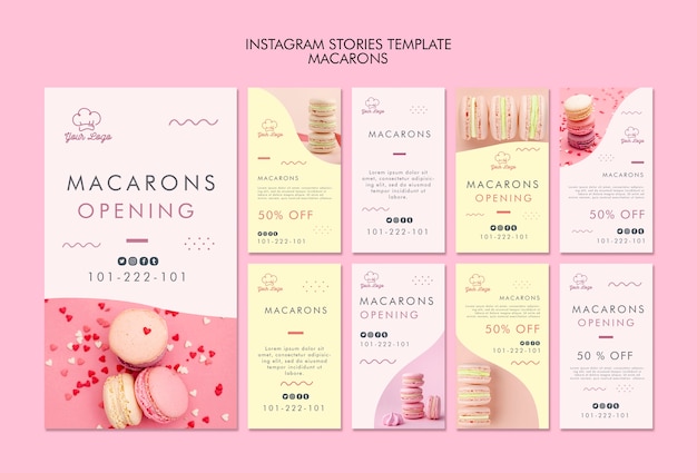 Gratis PSD macarons instagram verhalen sjabloon