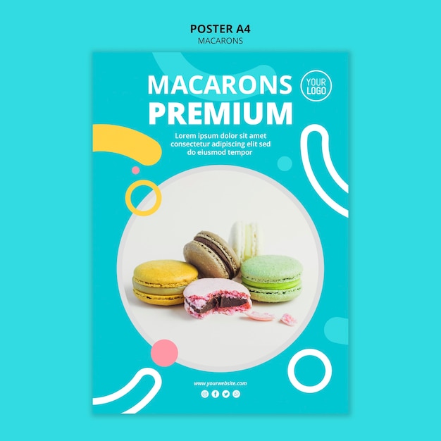 PSD gratuito macarons premium postrer template