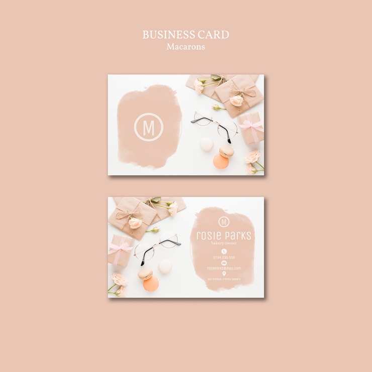 Gratis PSD macarons visitekaartje sjabloonthema