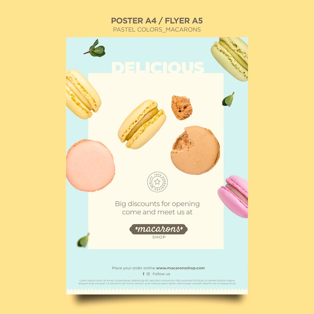 Macarons winkel poster sjabloon