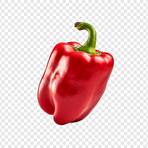 Gratis PSD macro-opname van een paprika-peper geïsoleerd op transparante achtergrond