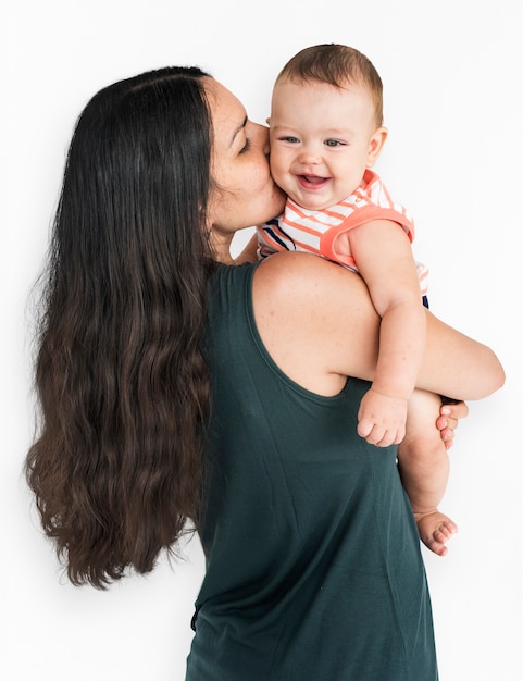 madre con bebé Studio Portrait Concept