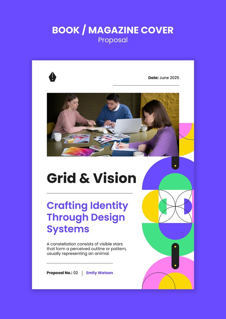 PSD gratuito magazine cover design proposal template