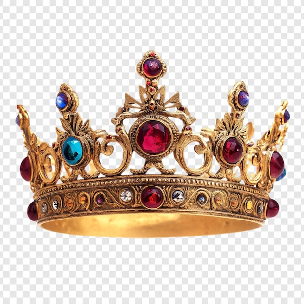 Magnífica corona de oro con gemas preciosas