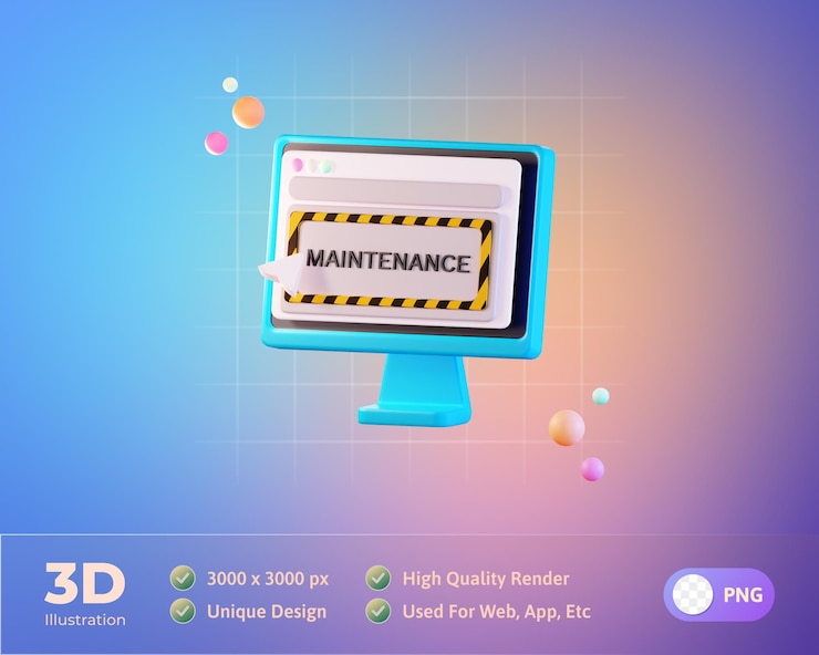 PSD Gratis maintenance information 3d icon illustration