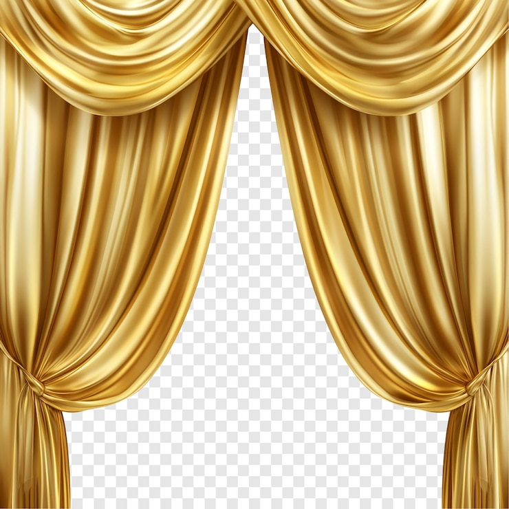 PSD Gratis majestic golden curtains a luxurious stage backdrop